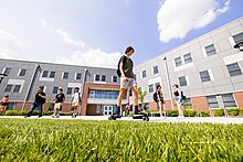 Students enjoying a summer day on the Milford Campus