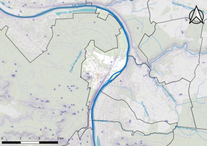 Carte montrant en couleurs le relief d'une commune