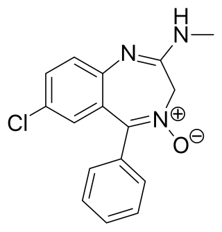 <span class="mw-page-title-main">Chlordiazepoxide</span> Benzodiazepine class sedative and hypnotic medication