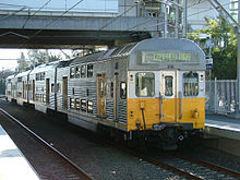 A Comeng S set power car in CityRail livery with destination board CityRailS.jpg