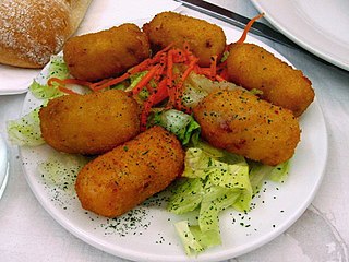 <span class="mw-page-title-main">Croquette</span> Small breaded, deep-fried food