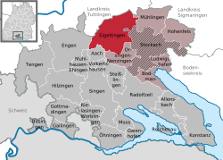 Elhelyezkedése Baden-Württemberg térképén