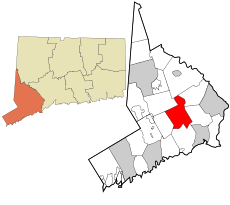 Easton's location within Fairfield County and Connecticut