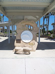 Slab of coquina at Marineland entrance Florida Marineland02.jpg