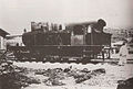 Mogai class locomotive in Korea in 1906. Note the buffers-and-chain coupler.