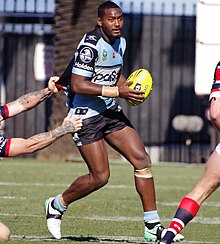 Rugby player during a match