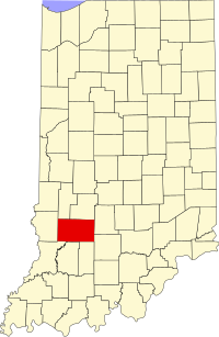 Locatie van Greene County in Indiana