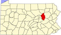 Location of Columbia County in Pennsylvania