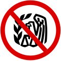 Anti-United States Internal Revenue Service symbol. Commonly used by tax protesters and tax reform advocates in the United States.