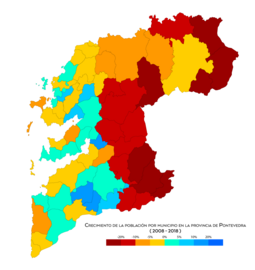 Crecimiento de la población entre 2008 y 2018