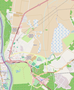 Mapa konturowa Słubic, na dole po prawej znajduje się punkt z opisem „Przedsiębiorstwo Transportowo-Handlowe „Transhand” Sp. z o.o.”