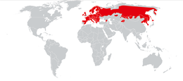 Área de distribución de Sciurus vulgaris