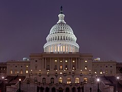 US Capitol Building at night Jan 2006