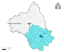 Saint-Georges-de-Luzençon dans l'arrondissement de Millau en 2020.