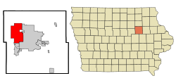 Location within Black Hawk County and Iowa