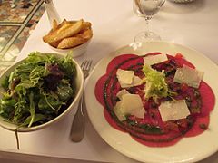 Carpaccio de Bœuf, par Paul Bocuse, brasserie Le Nord.