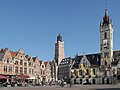 Market square with pubs and town hall