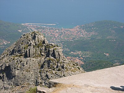 Marciana Marina and lower mountain Monte Corto