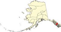 Map of Alaska highlighting Petersburg Borough