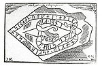 The runestone U 698 in a 17th-century drawing. U 698, Veckholm.jpg