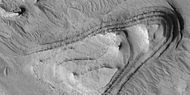 Close view of layers, as seen by HiRISE under HiWish program