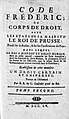 Project des Corporis Juris Fridericiani, 1752