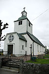 Kinnared church in the landscape of Halland, Sweden.