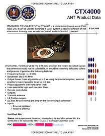 CTX4000: radar de onda continua portable (continuous-wave radar, CRW) que «guía» al sistema Dropmire para la recolección de datos