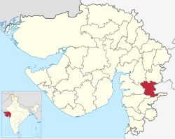 Location of district in Gujarat