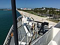 View of the bow of the Ingham with a 5"/38 caliber gun, and a 6-pounder saluting gun