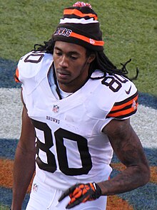 Benjamin with the Cleveland Browns in December 2012 Travis Benjamin.JPG