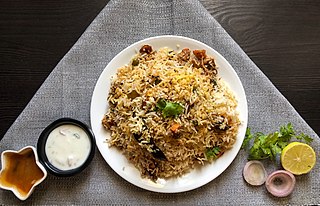 <span class="mw-page-title-main">Biryani</span> Rice-based dish from Indian subcontinent