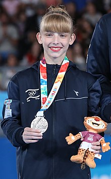 2018-10-15 Victory ceremony (Final Acrobatic Gymnastics) at 2018 Summer Youth Olympics by Sandro Halank–022 (cropped).jpg