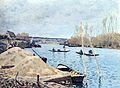 De Seine bij Port-Marly (Zandhopen) (1875) Alfred Sisley