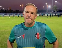 Flower in 2021 as the coaching consultant of the Afghanistan cricket team Andy Flower coaching.jpg