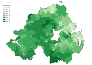 Percentage of Catholics identifying as Irish