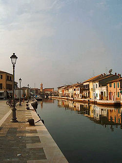 Havnen i byen Cesenatico nær Cesena