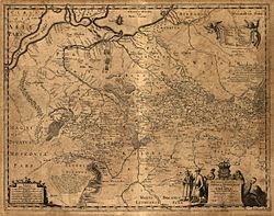 1648 map by Beauplan called Delineatio Generalis Camporum Desertorum vulgo Ukraina ("General illustration of desert plains, in vernacular Ukraine")