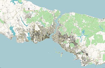 Topographische Karte von Istanbul