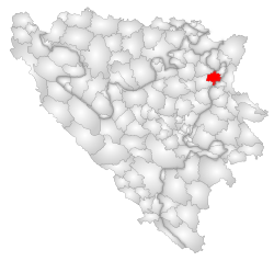 Location of Kalesija within Bosnia and Herzegovina.