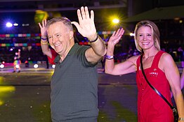 Keneally with Anthony Albanese at the Sydney Gay and Lesbian Mardi Gras in 2021 Kristina Keneally and Anthony Albanese (51011754151).jpg