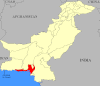 Map of Pakistan with ریاست لسبیلا highlighted