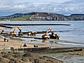 Lyme Regis, Dorset, UK - beach reclamation - transportation