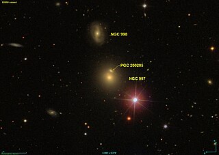 <span class="mw-page-title-main">NGC 997</span> Interacting Galaxy in the constellation Cetus