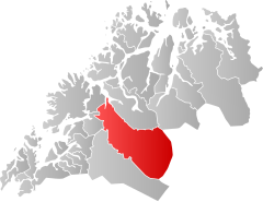 Lage der Kommune in der Provinz Troms