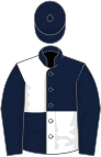 Dark blue and white (quartered), dark blue sleeves and cap