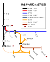 高雄車站附近軌道示意圖 （未列出臨港線支線、未依實際距離繪製）