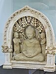 The Buddha and attendants (original in the State Museum of History of Uzbekistan, Tashkent).