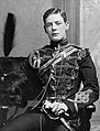 Churchill en militista uniformo en Aldershot en 1895.