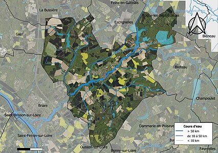 Carte orthophotographique de la commune en 2016.